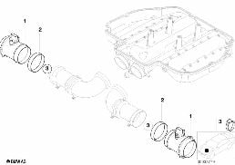 Расходомер воздуха diagram for BMW 5 Series E39 M5