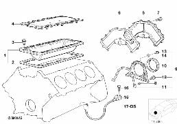 ENGINE BLOCK MOUNTING PARTS diagram for BMW 7 Series E32 740i