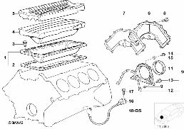 Pièces de bloc-moteur diagram for BMW 7 Series E38 740iL