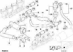 Клапан регулир.х.х./клапан вент.топ.бака diagram for BMW 5 Series E39 M5