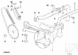 供油 / 機油泵 帶驅動裝置 diagram for BMW 3 Series E36 M3