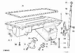 油底殼/量油尺 diagram for BMW 3 Series E36 M3