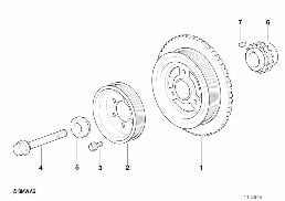皮带传动-扭振减震器 diagram for BMW 3 Series E36 318i