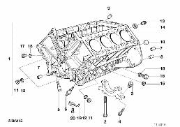 Carter-moteur diagram for BMW 7 Series E38 735iL