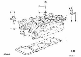 CYLINDER HEAD ATTACHED PARTS diagram for BMW 7 Series E32 740i