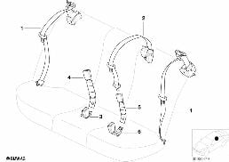 Ceinture de sécurité arrière diagram for BMW 5 Series E39 525td