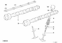 Cde soupapes-arbre a cames/graissage diagram for BMW 7 Series E38 735iL
