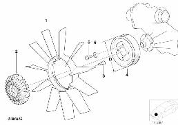 Kühlsystem-Lüfter/Lüfterkupplung diagram for BMW 7 Series E32 750iL