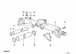 Tuyau de systeme de refroidissement diagram for BMW 7 Series E38 735iL