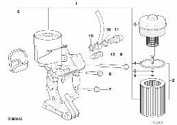 LUBRICATION SYSTEM-OIL FILTER diagram for BMW 3 Series E36 323i