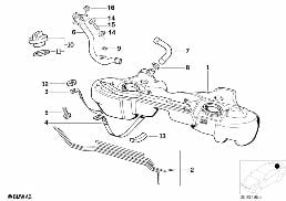 PLASTIC FUEL TANK diagram for BMW 3 Series E36 M3