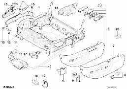 Zitting voor zitraam/sierafd. diagram for BMW 7 Series E38 735i