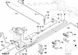 연료파이프/고정용 부품 diagram for BMW 5 Series E39 528i