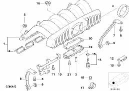 INTAKE MANIFOLD SYSTEM diagram for BMW 3 Series E36 323i
