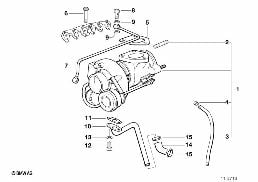 Turbocompresseur avec lubrification diagram for BMW 5 Series E39 525td