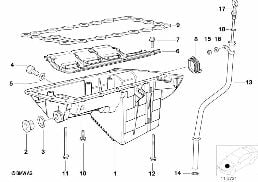 Coppa dell'olio/indica.d.livello del.oli diagram for BMW 3 Series E36 318i