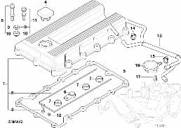 Coperchio testa cilindro diagram for BMW 3 Series E36 318i