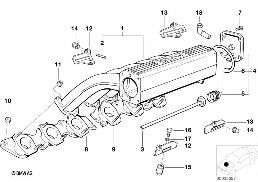 Colector de admissão diagram for BMW 7 Series E38 750i