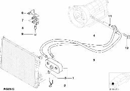 OIL COOLING, AUTOMATIC GEARBOX A5S ...R diagram for BMW 3 Series E46 330Ci