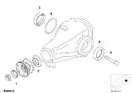 Flange primário/apoio/anel vedante diagram for BMW 5 Series E34 525ix
