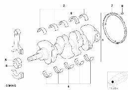 Manovel-albero a gomi.con gusci d.cusci. diagram for BMW 3 Series E36 318i