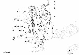 Comando delle valvole-catena distribuz. diagram for BMW 3 Series E36 318i