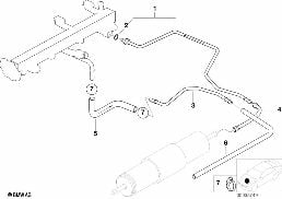 FUEL PIPE diagram for BMW 3 Series E46 318i