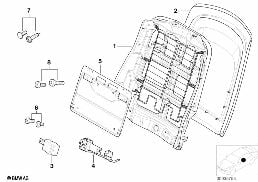 Sedadlo přední rám opěradla/zadní stěna diagram for BMW X5 E53 4.4i