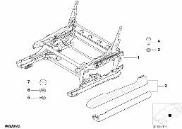Sedadlo přední vodicí lišta sedadla diagram for BMW X5 E53 4.4i