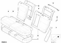 เบาะหลัง/ที่หุ้มรบ.ขยายพท.เก็บสภร. diagram for BMW X5 E53 4.6is