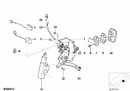 DOOR LOCK FRONT diagram for BMW 8 Series E31 850Ci