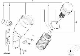 LUBRICATION SYSTEM-OIL FILTER diagram for BMW 3 Series E46 318i
