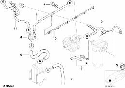 燃油管路 diagram for BMW 5 Series E39 530d