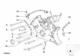 Partie inf. de carter de distribution diagram for BMW 7 Series E38 740iL