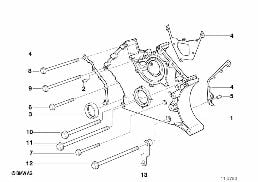 Partie inf. de carter de distribution diagram for BMW 7 Series E38 735iL