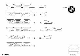 EMBLEMS / LETTERINGS diagram for BMW 7 Series E38 735iL