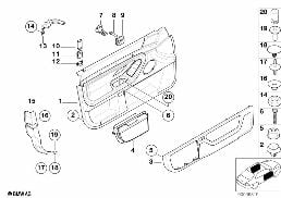 DOOR TRIM PANEL, FRONT / SIDE AIRBAG diagram for BMW 7 Series E38 735iL