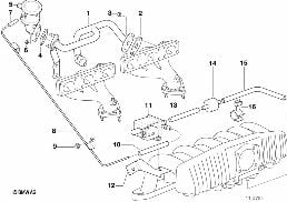 AIR PUMP F VACUUM CONTROL diagram for BMW 5 Series E39 528i