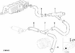 Onderdrukbesturing-motor diagram for BMW 5 Series E39 520i