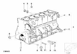 เสื้อสูบ diagram for BMW Z3 E36 2.8