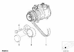 Courroie nervuree poly-v / tendeur diagram for BMW 5 Series E39 525td