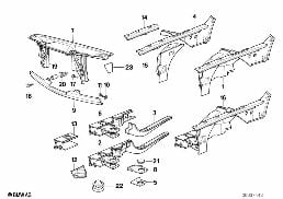Radhaus/Motorträger diagram for BMW 7 Series E32 750iL