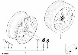 BMW LA WHEEL, V SPOKE 54 diagram for BMW 3 Series E46 318i