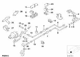 LEVELLING DEVICE/TUBING FRONT diagram for BMW 7 Series E38 740i