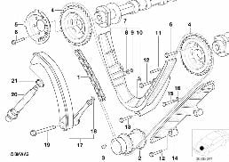 Cde soupapes-chaine distrib. partie inf. diagram for BMW 7 Series E38 735iL