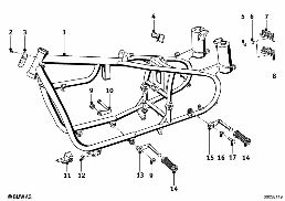 Cadre de moto diagram for BMW R 50         -69 R50