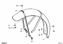 Roue AV - garde-boue diagram for BMW R 50         -69 R50
