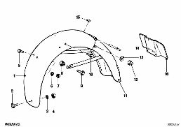 Roue arrière - tôle de protection diagram for BMW R 50         -69 R50