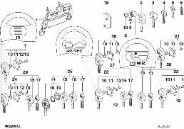 DOOR HANDLE FRONT/LOCK/KEY diagram for BMW 3 Series E36 316i 1.6