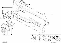 DOOR TRIM PANEL diagram for BMW 3 Series E46 M3